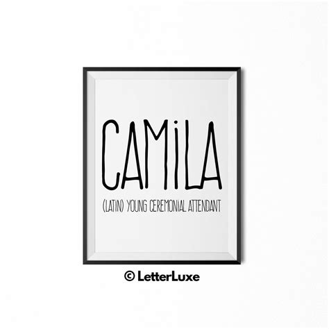 Camila Name Meaning Print - Gallery Wall Art - Nursery Decor – LetterLuxe