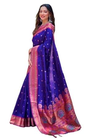 Buy Elite Weaves Women Original Maharashtrian Paithani Silk Zari Woven ...
