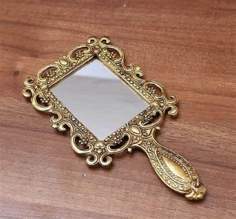 Crafticia Metal Handheld Mirror with Handle Vintage Compact for ...