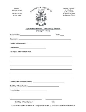 Documentation Of Community Service - Liberty County School System ...