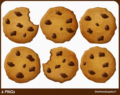 Chocolate Chip Cookie Clipart - PNG Download - Etsy