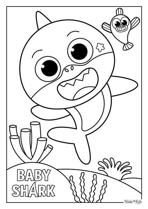 Baby Shark Coloring Pages (Free Printable PDFs) | WakeTheKids