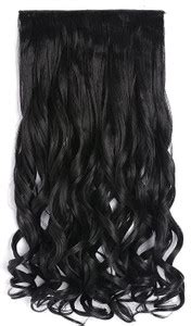 SIYAA Curly/Wavy Extension Natural Black For Woman And Girls Pack Of 1 ...