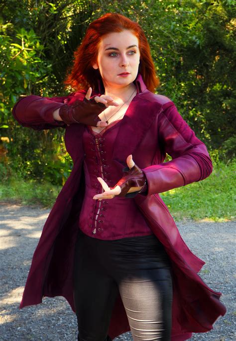 Super Heroine Wanda Maximoff Scarlet Witch Cosplay Costume Coat ...