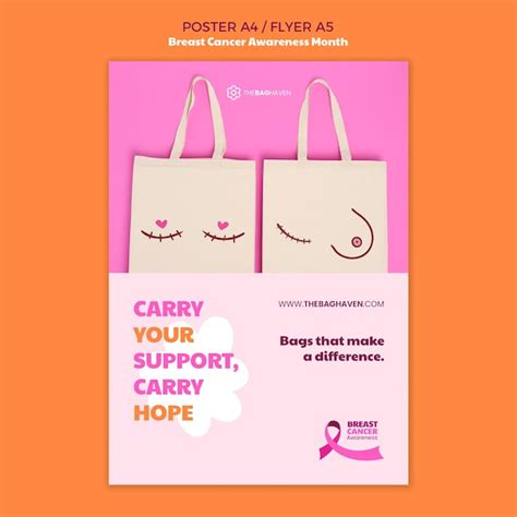 Breast cancer awareness month template design | Free PSD