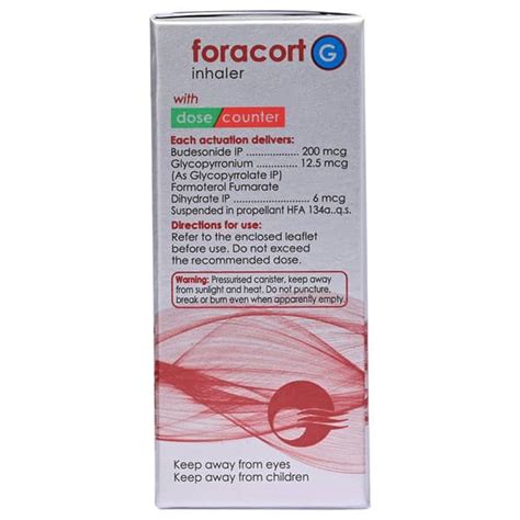 Foracort G Cfc Free 7.2gm Box Of 120 Metered Dose Inhaler: Uses, Side ...