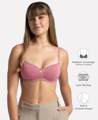Buy Wirefree Padded Super Combed Cotton Elastane Medium Coverage T ...