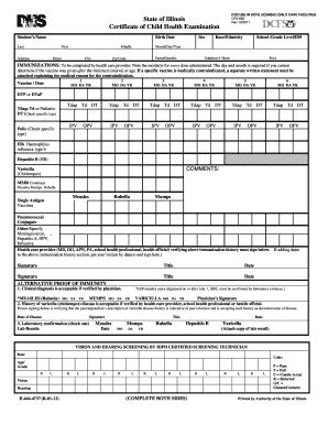 Fillable Online IMMUNIZATIONS: To be completed by health care provider ...