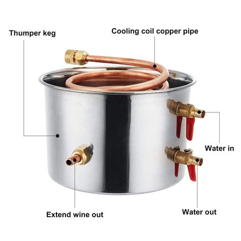 Buy 5/8 Gal 3Pots Stainless Steel Water Alcohol Distiller Whiskey Wine ...