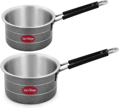 Buy Bartan Star Aluminium Saucepan, Tea Pan 1 Litre - Black Online at ...