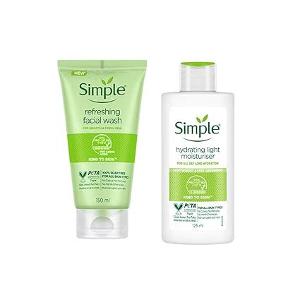 Simple Kind To Skin Refreshing Facial Wash 150 Ml & Hydrating Light ...