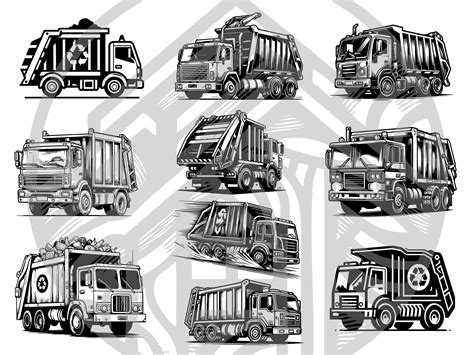 Garbage Truck SVG, Garbage Truck Clipart, Trash Truck SVG Png Eps Dxf ...