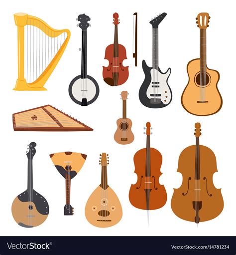 Stringed musical instruments classical orchestra Vector Image