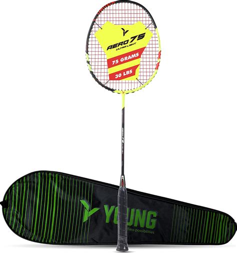 Buy Young Aero 75 Ultra Light (75g, Pro-Grade) Strung Badminton Racket ...