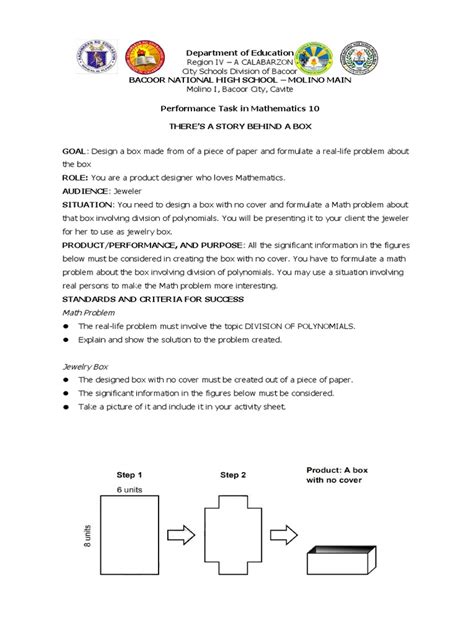 Image result for Performance Task in Math Quarter 1 Week 2