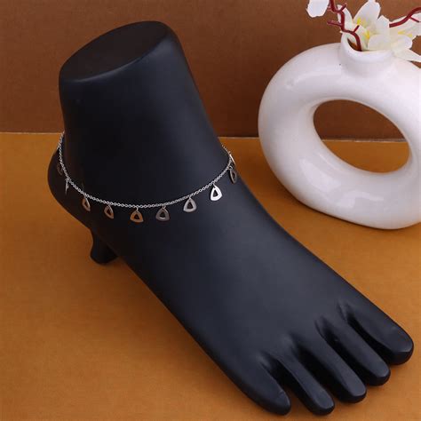 925 Sterling Silver Triangle Shape Anklet – Eri Silvers