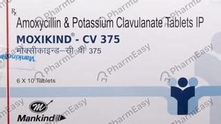 Moxikind Cv 375mg Strip Of 10 Tablets: Uses, Side Effects, Price ...