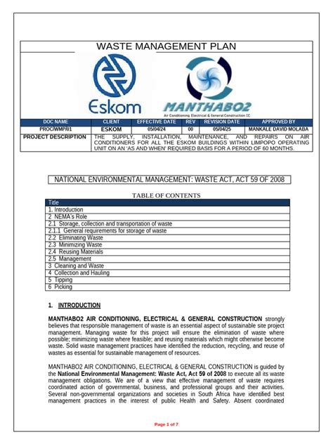 Image result for Waste Management Plan