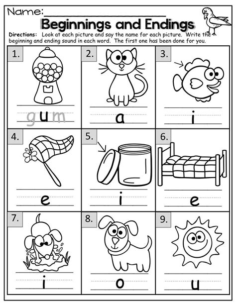 Free Printable Beginning And Ending Sounds Worksheets - Preschool ...