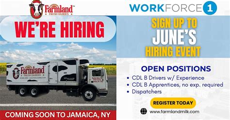 Farmland Fresh Dairies: June Hiring Event, Workforce1 Industrial ...