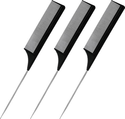 Amazon.com : 3PCS Hair Rat Tail Combs Set, Parting Rattail, Teasing ...