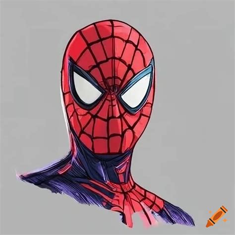Spiderman Cartoon Drawing Face