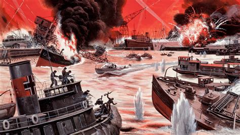 Download wallpaper fire, smoke, explosions, ships, port, the battle ...