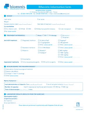 Fillable Online information form - Biomnis Fax Email Print - pdfFiller
