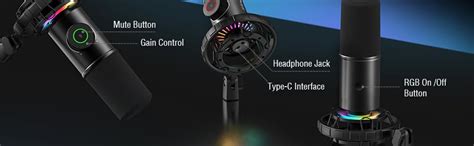 FIFINE USB Gaming Microphone, RGB Dynamic Mic for PC, with Tap-to-Mute ...