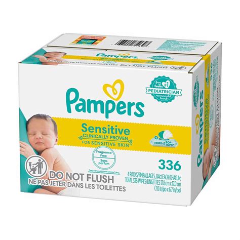 Buy Pampers Sensitive Baby Wipes, Clinically Proven, Water Based ...