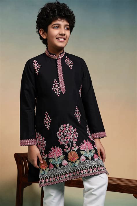 Classic Black Multi Thread Sequence Work Kurta Set – TULIP DESIGNER