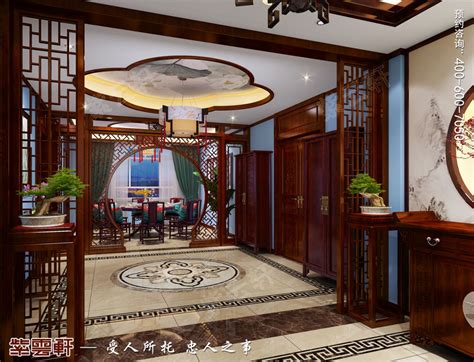 山西太原复式楼新中式装修风格，中式餐厅设计_紫云轩中式设计图库