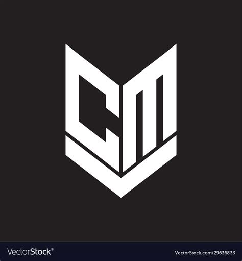 Cm logo monogram with emblem shield style design Vector Image