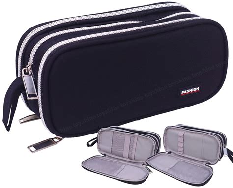 Toyshine Fabric 3 Compartment Jumbo Pencil Case With Multiple ...