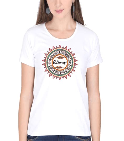 Adiwasi Women round neck cotton t shirt - Tribecart