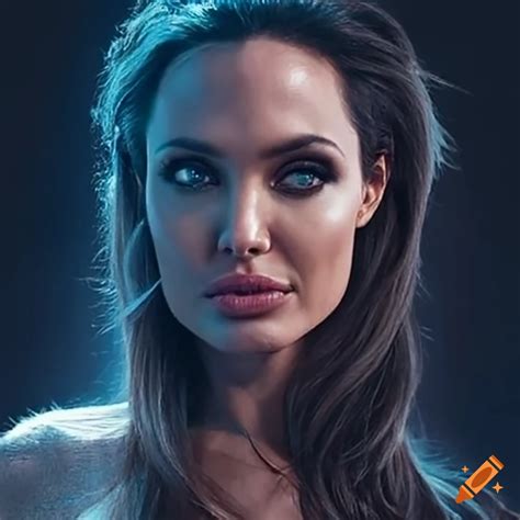 Actress angelina jolie in a movie scene on Craiyon