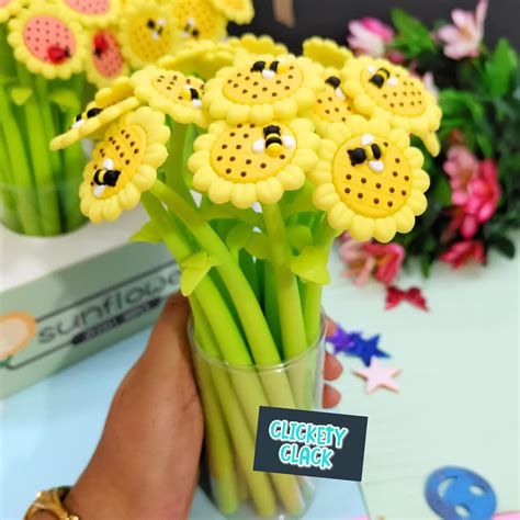 CLICKETY CLACK™ Funky Kawaii korean Soft Siliconce Sunflower Ladybug ...