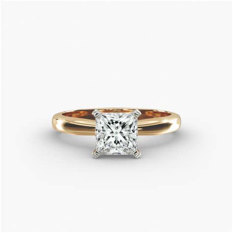 GIA 0.51 Carat D-VS1 Ideal Cut Princess Diamond Comfort Fit Solitaire ...