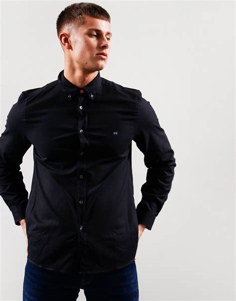 Paul Smith Button Long Sleeve Shirt Black - Terraces Menswear