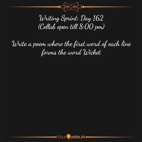 Writing Sprint: Day 162 (... | Quotes & Writings by YourQuote Baba ...