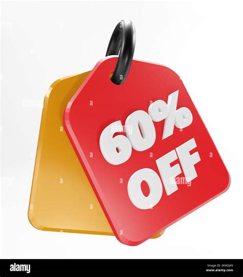 An illustration of a discount price tag 60 percent off Stock Photo - Alamy