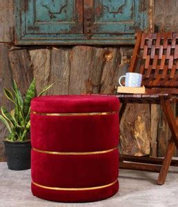 Unique Creation Handicrafts Solid Wood Pouf Price in India - Buy Unique ...