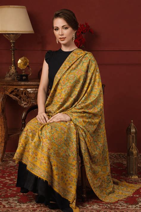 Pashtush Womens 100% Pure Wool With Woolmark Certificate Shawl, Ethnic ...