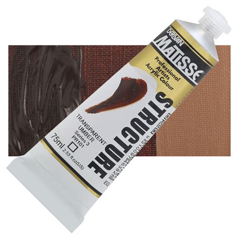 Matisse Structure Paint - Transparent Umber, 75 ml| Utrecht Art Supplies