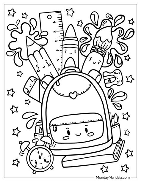 20 Back To School Coloring Pages (Free Printables) | School coloring ...