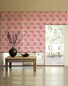 PRESTO BAZAAR 1 Piece Polyester & Cotton Floral Blind - Pink : Amazon ...