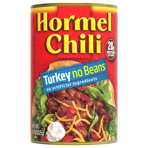 HORMEL Chili Turkey No Bean Canned Chili, No Artificial Ingredients ...