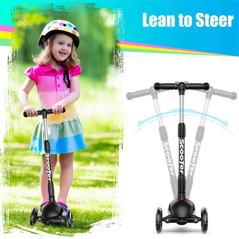 Snapklik.com : Banne Scooter Height Adjustable Lean To Steer Flashing PU Wheels 3 Wheel Kick ...
