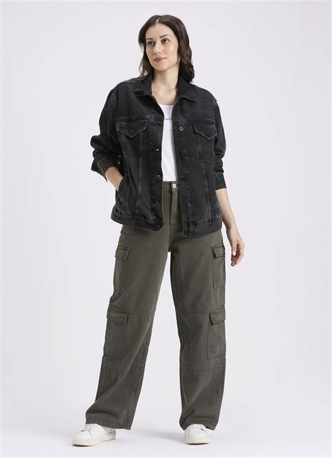 Women Black Full Sleeve Denim Jacket | Pepe Jeans India