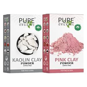 Pure Organic Sky Morn- Pure Natural White Kaolin and Pink Rose Clay ...